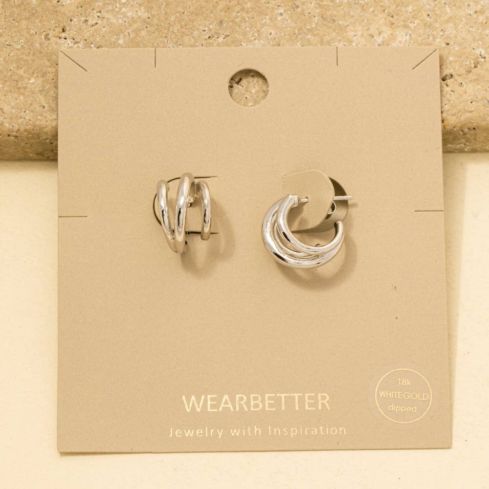 Mini Three Layered Hoop Earrings
