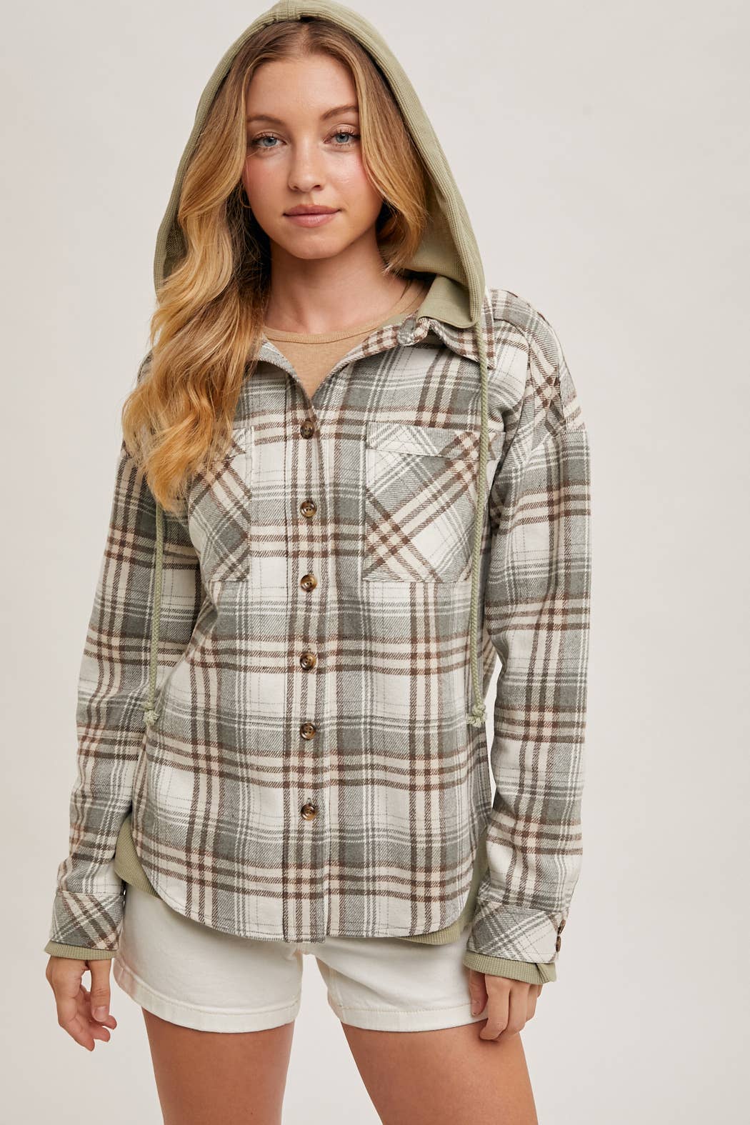 Bethany Hooded Plaid Jacket