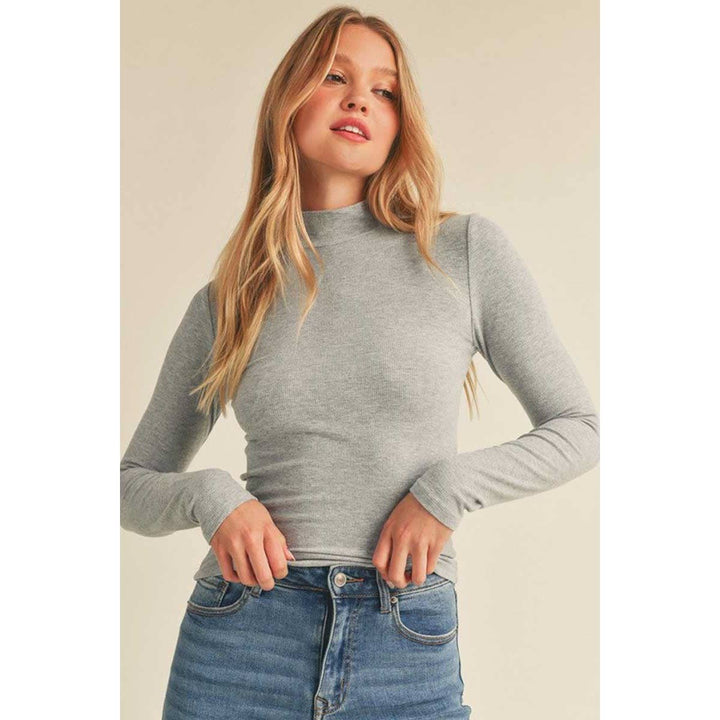 Ribbed Mock Neck Top