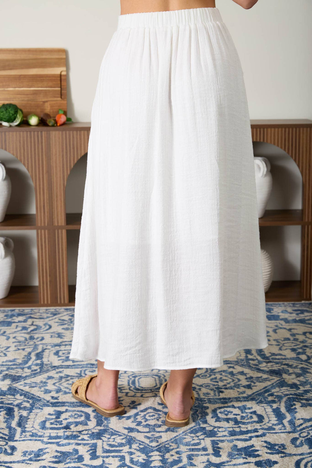 Front Button Maxi Skirt