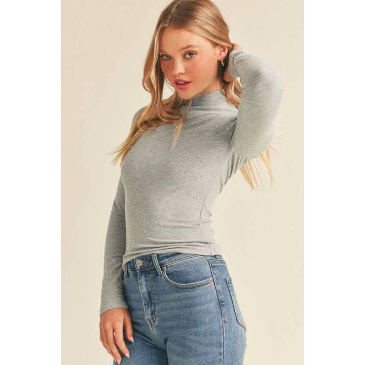 Ribbed Mock Neck Top