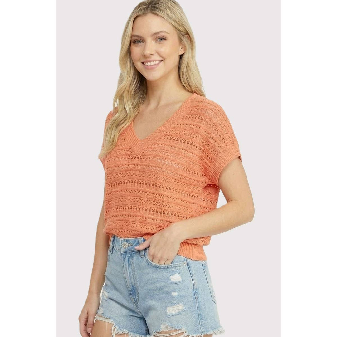 Evelyn Crochet Like Sweater