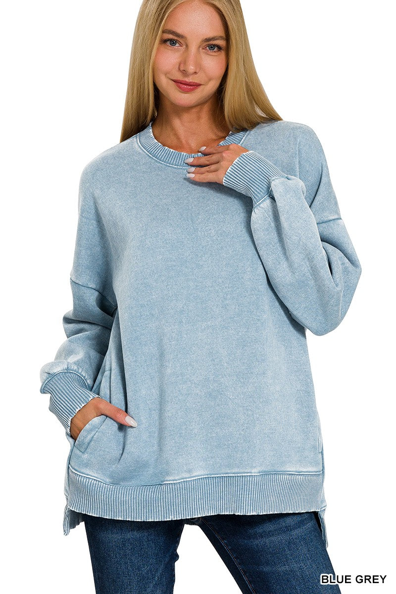 Oaklynn Acid Wash Pullover