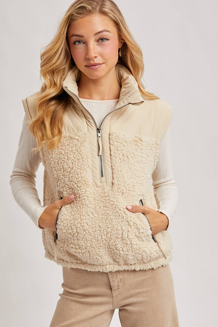 Sherpa Contrast 1/2 Zip Pullover