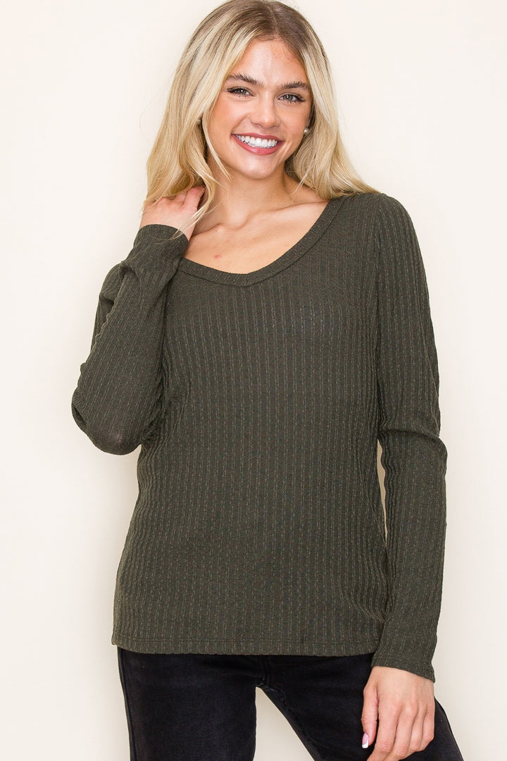 V-Neck Basic Long Sleeve