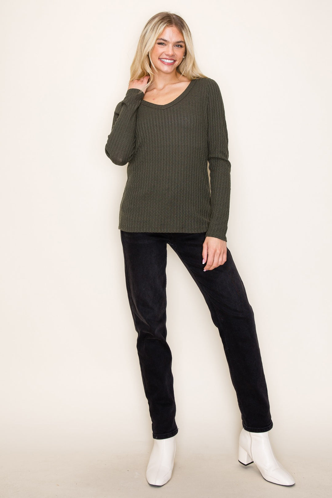 V-Neck Basic Long Sleeve