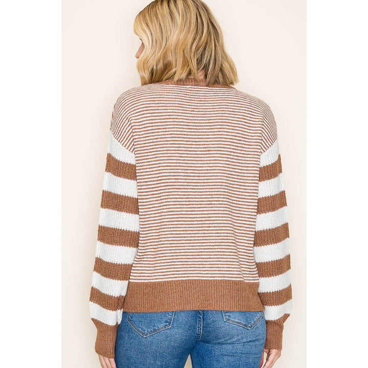 Color Banded Pullover Sweater