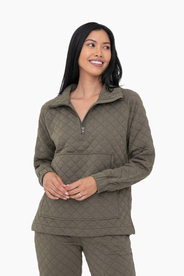 Cozy Quilted Jersey Pullover