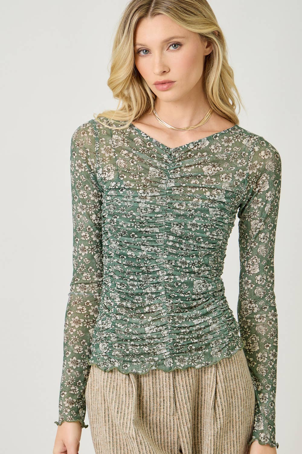 Aubrey Mesh Print Top