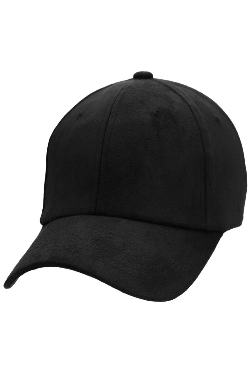 Trendy Apparel Shop Plain Faux Suede Baseball Cap - Dark Grey, Adjustable
