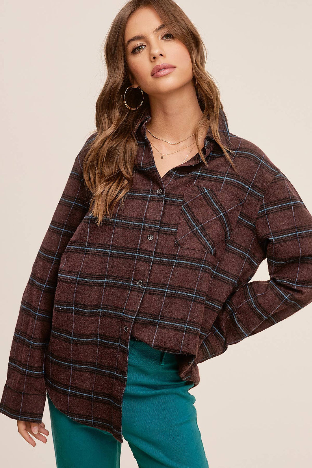 Dark Brown Plaid Flannel