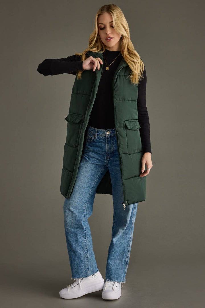Dark Green Long Vest