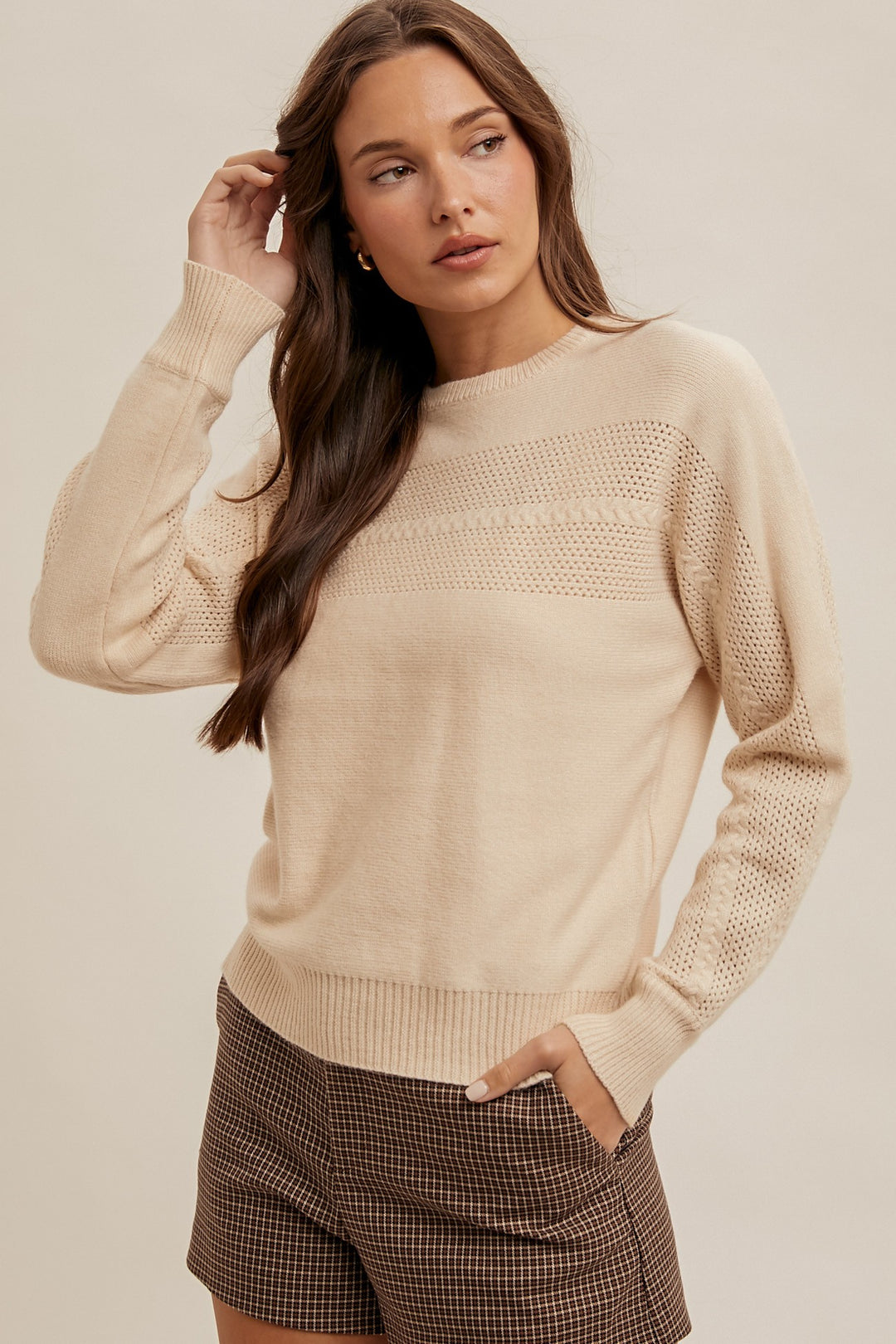 Sydney Textured Accent Sweater