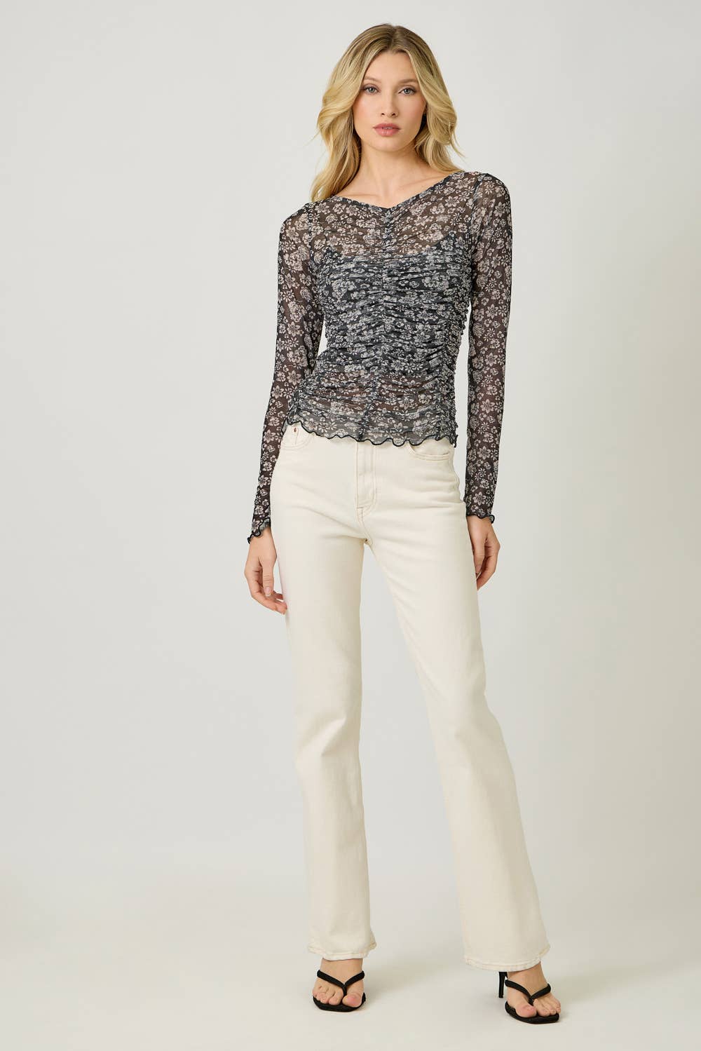 Aubrey Mesh Print Top