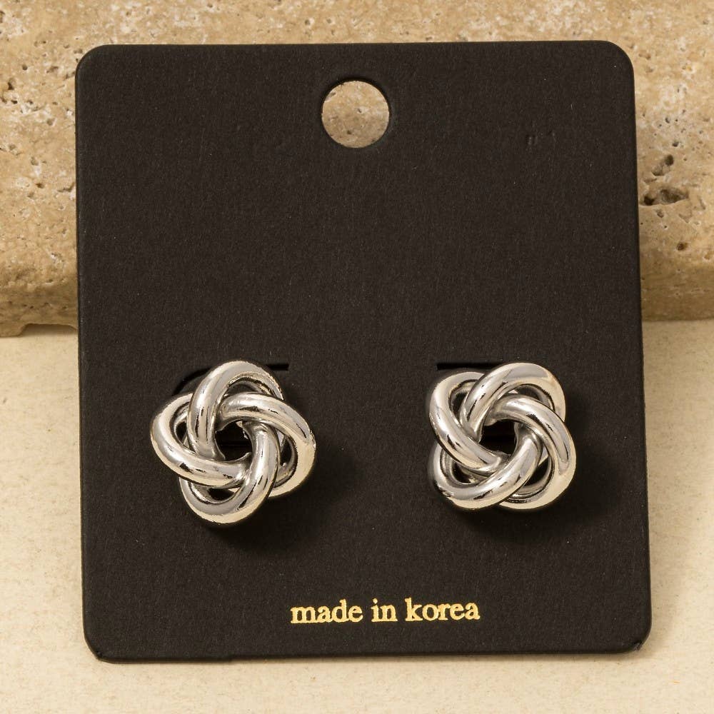 Four Hoop Knotted Stud Earrings