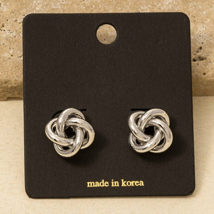 Four Hoop Knotted Stud Earrings