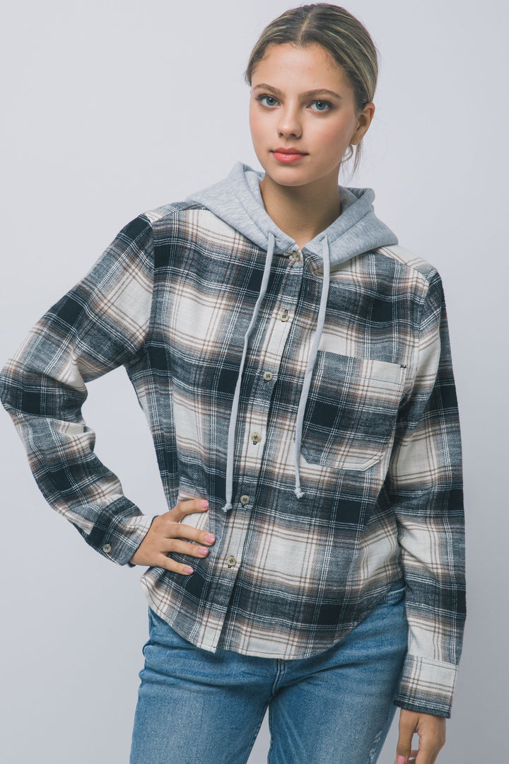 Katelynn Marie Hooded Flannel