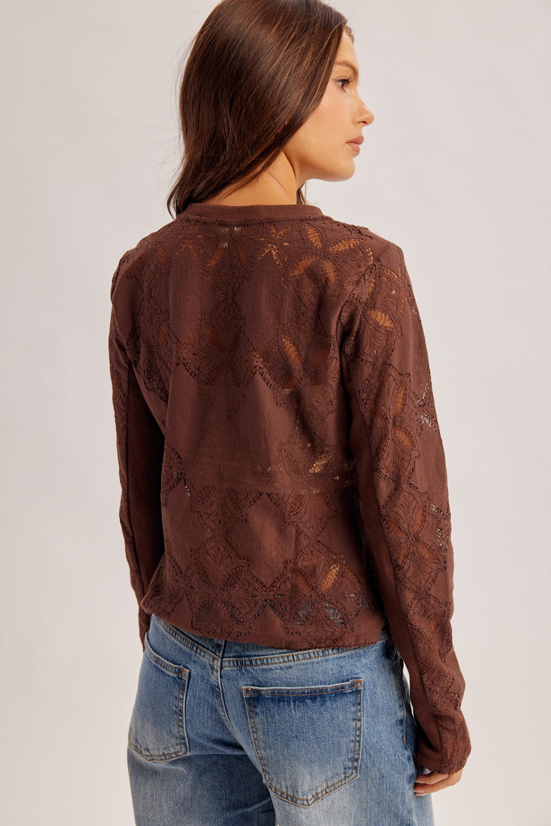 Crochet Lace Trim Detail Top