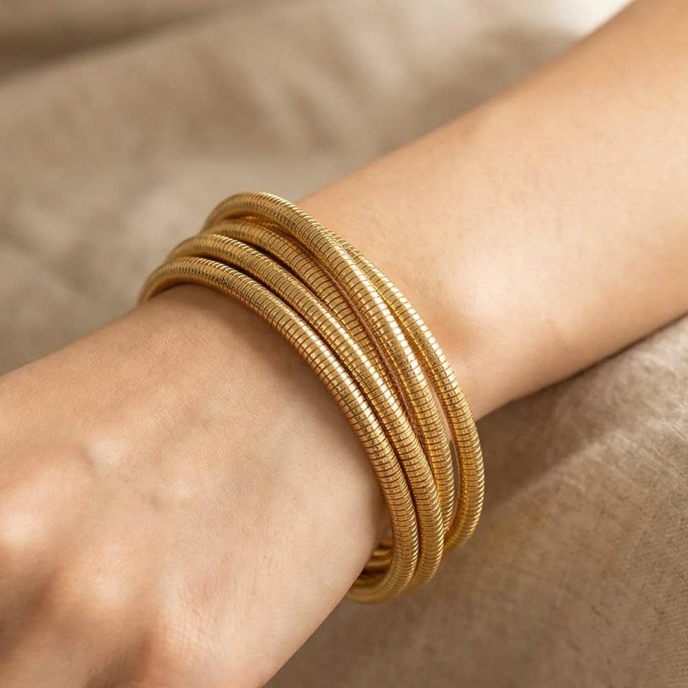 Knotted Elastic Coil Bracelet Set