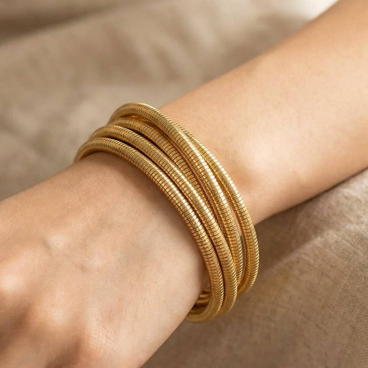 Knotted Elastic Coil Bracelet Set