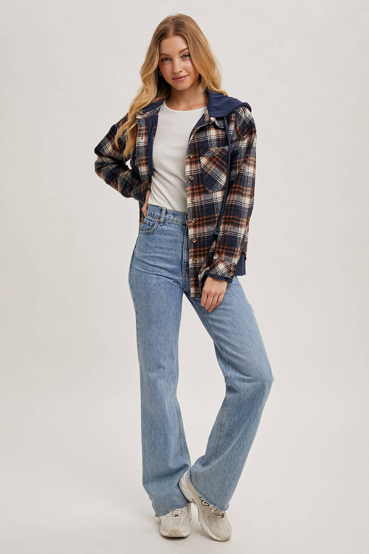 Bethany Hooded Plaid Jacket