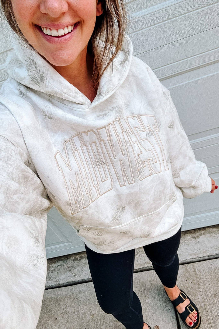 MIDWEST Embroidered Camo Hoodie - White Birch