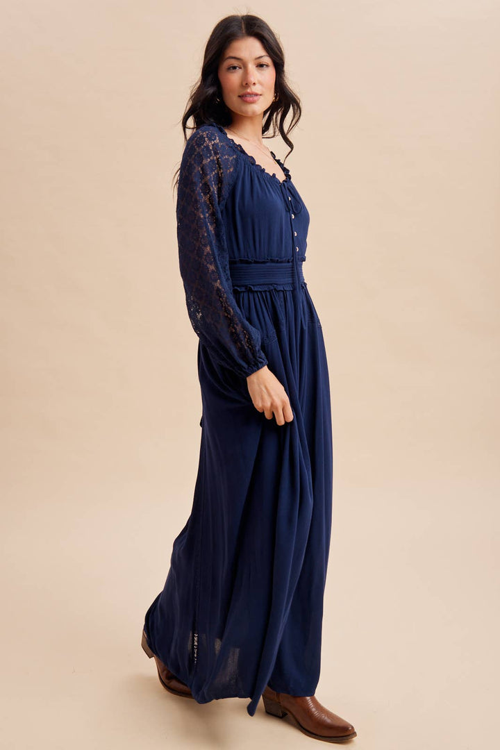 Lace Sleeve Maxi Dress