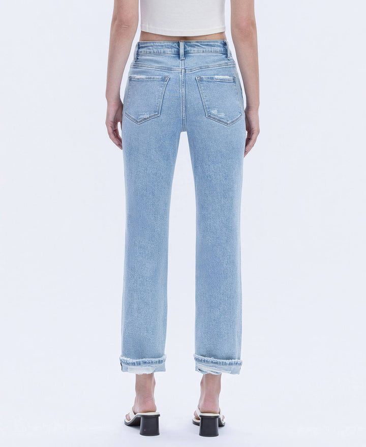 Double Cuffed Cropped Straight Leg