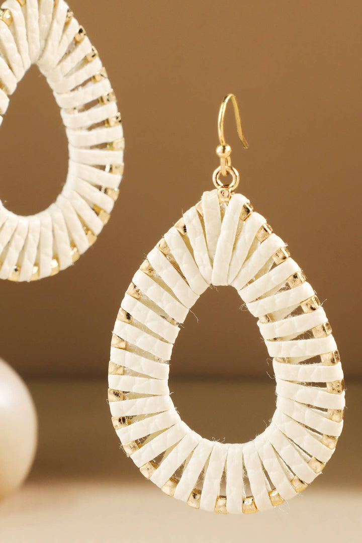 Woven Teardrop Cutout Earrings