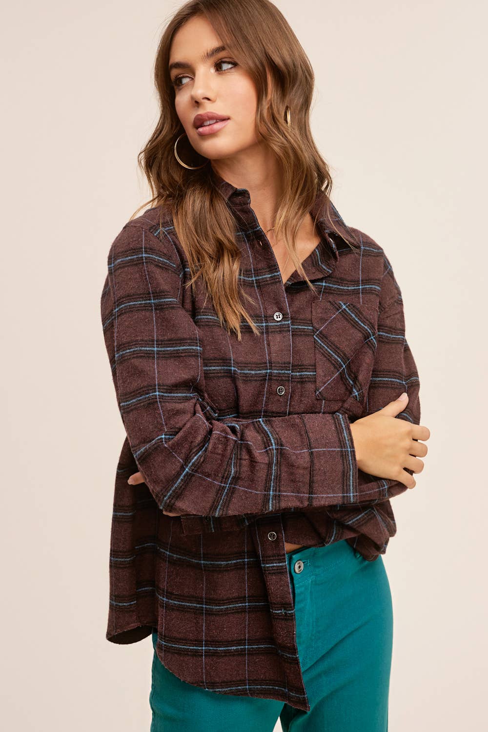 Dark Brown Plaid Flannel