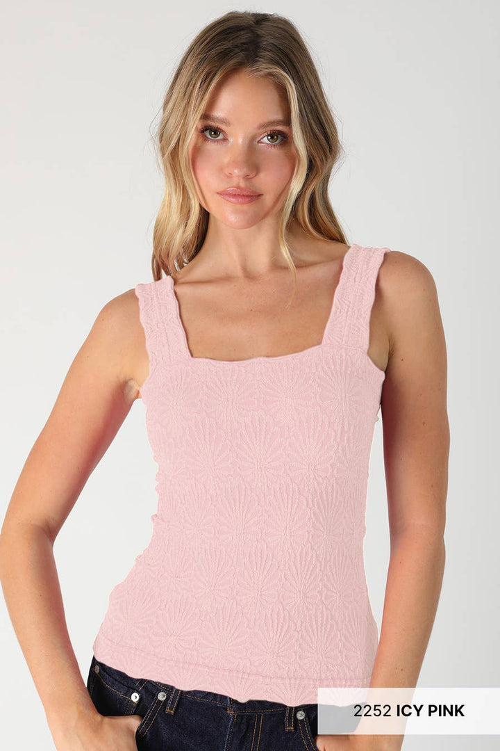 NS8416- Lace Textured Square Top