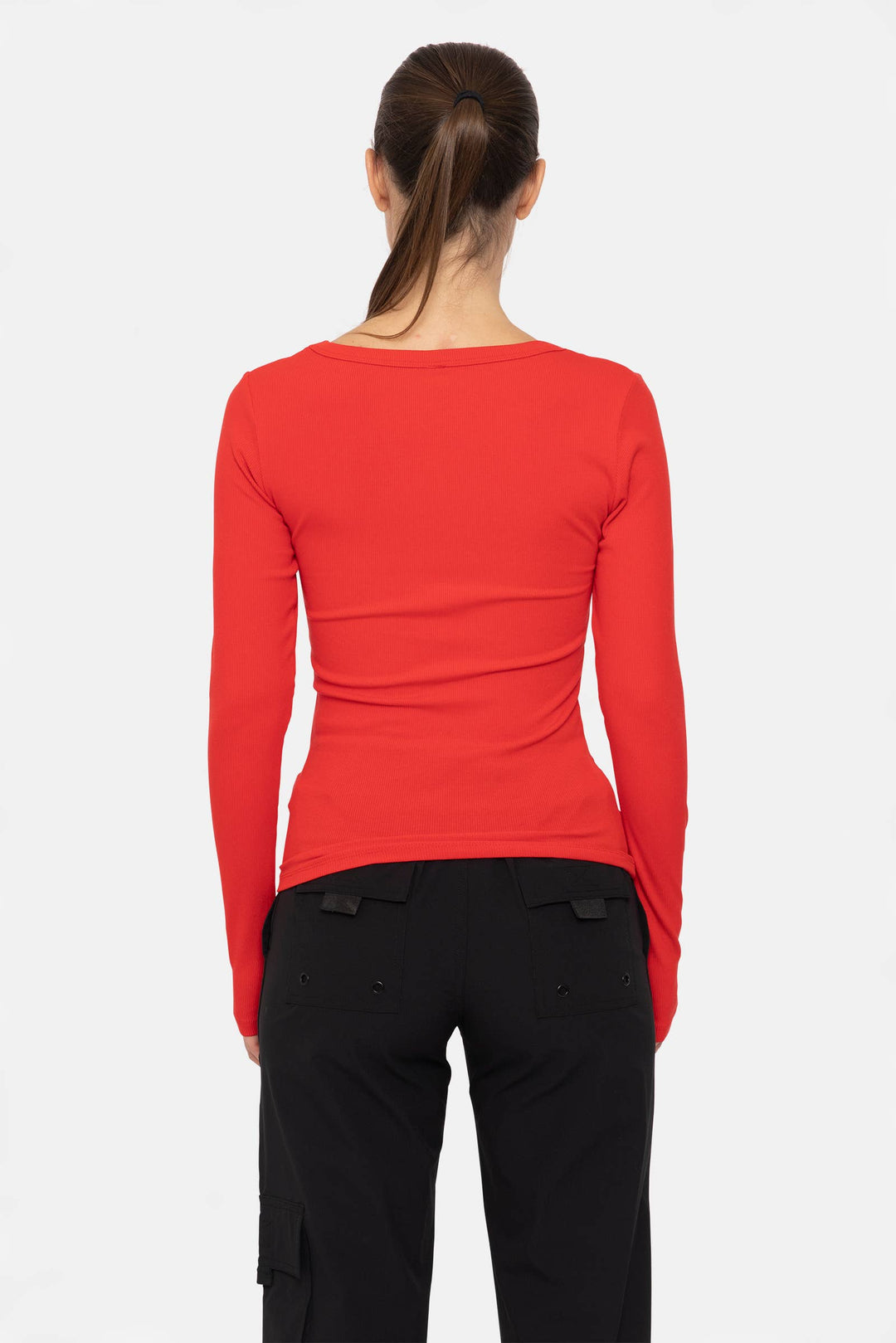 Slim Fit Scoop Neck Long Sleeve Top