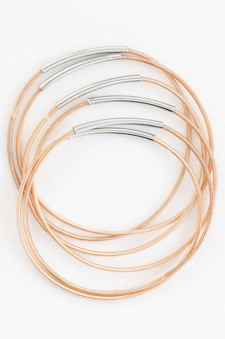 Stretchy Layered Guitar String Bracelet Set - 6019 6020