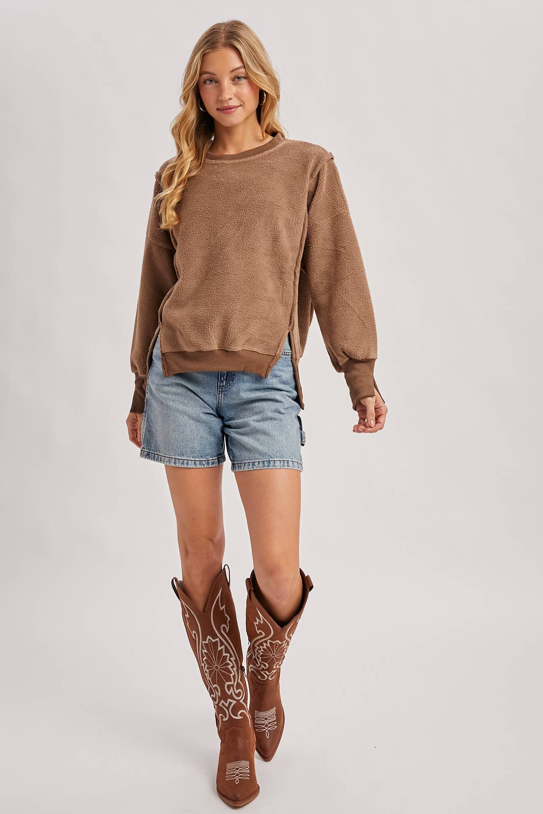 CREWNECK TEDDY PULLOVER