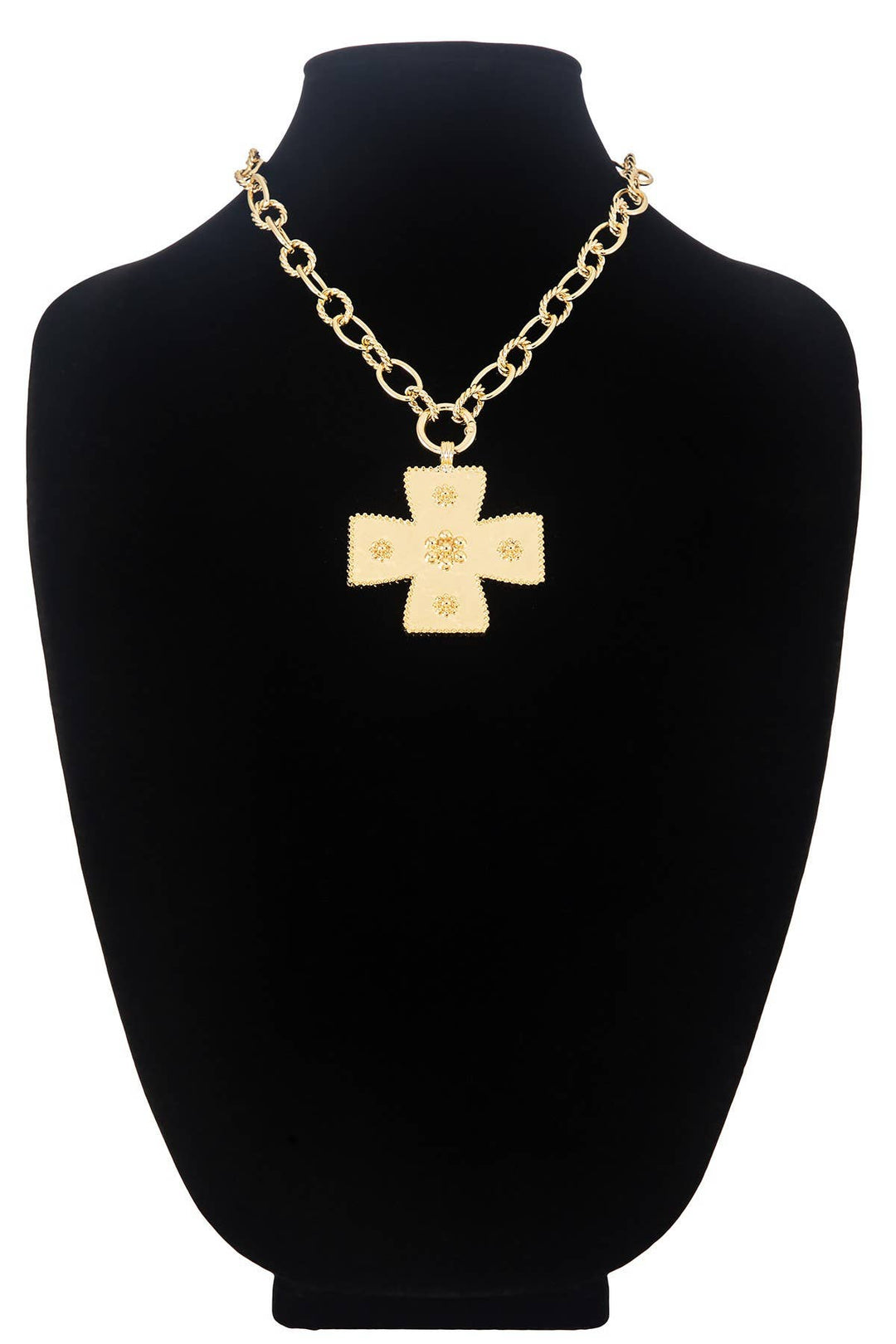 Chunky Statement Cross Pendant Necklace