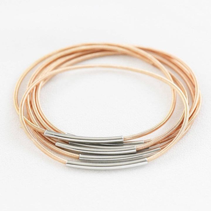 Stretchy Layered Guitar String Bracelet Set - 6019 6020
