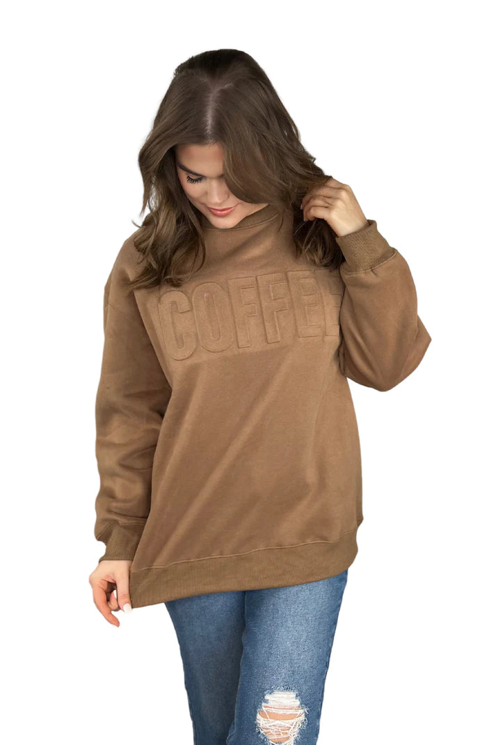 Coffee Embossed Sweatshirt