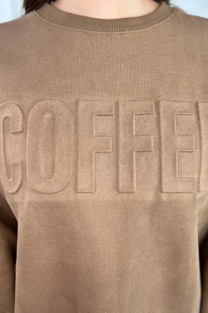 Coffee Embossed Sweatshirt