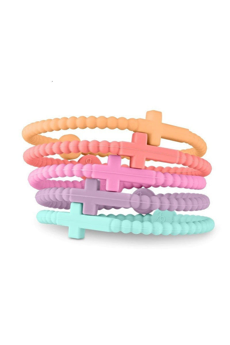 5 Piece Cross Silicone Bracelets