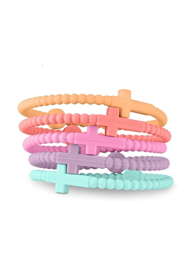 5 Piece Cross Silicone Bracelets
