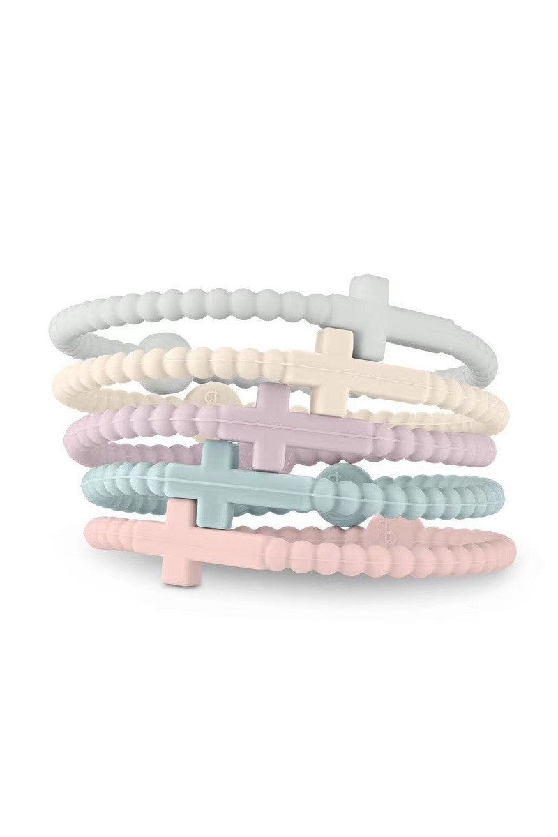 5 Piece Cross Silicone Bracelets