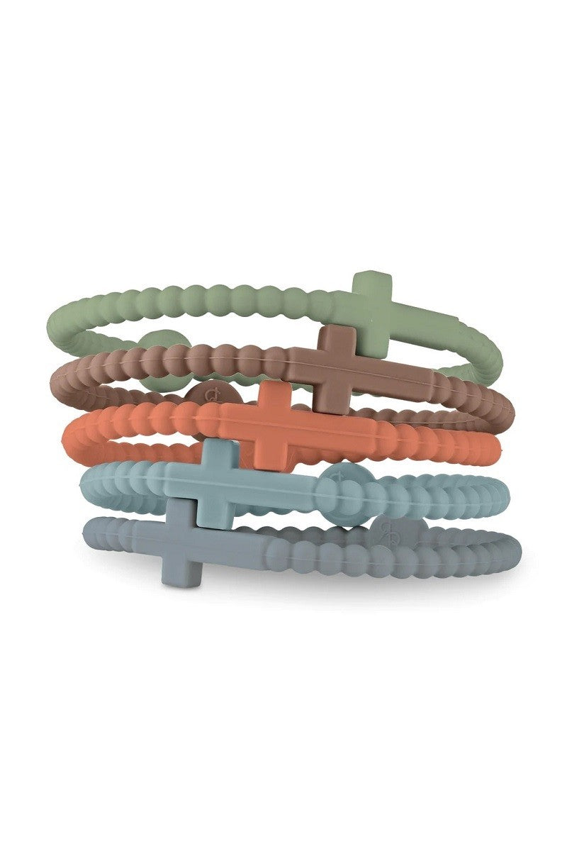 5 Piece Cross Silicone Bracelets