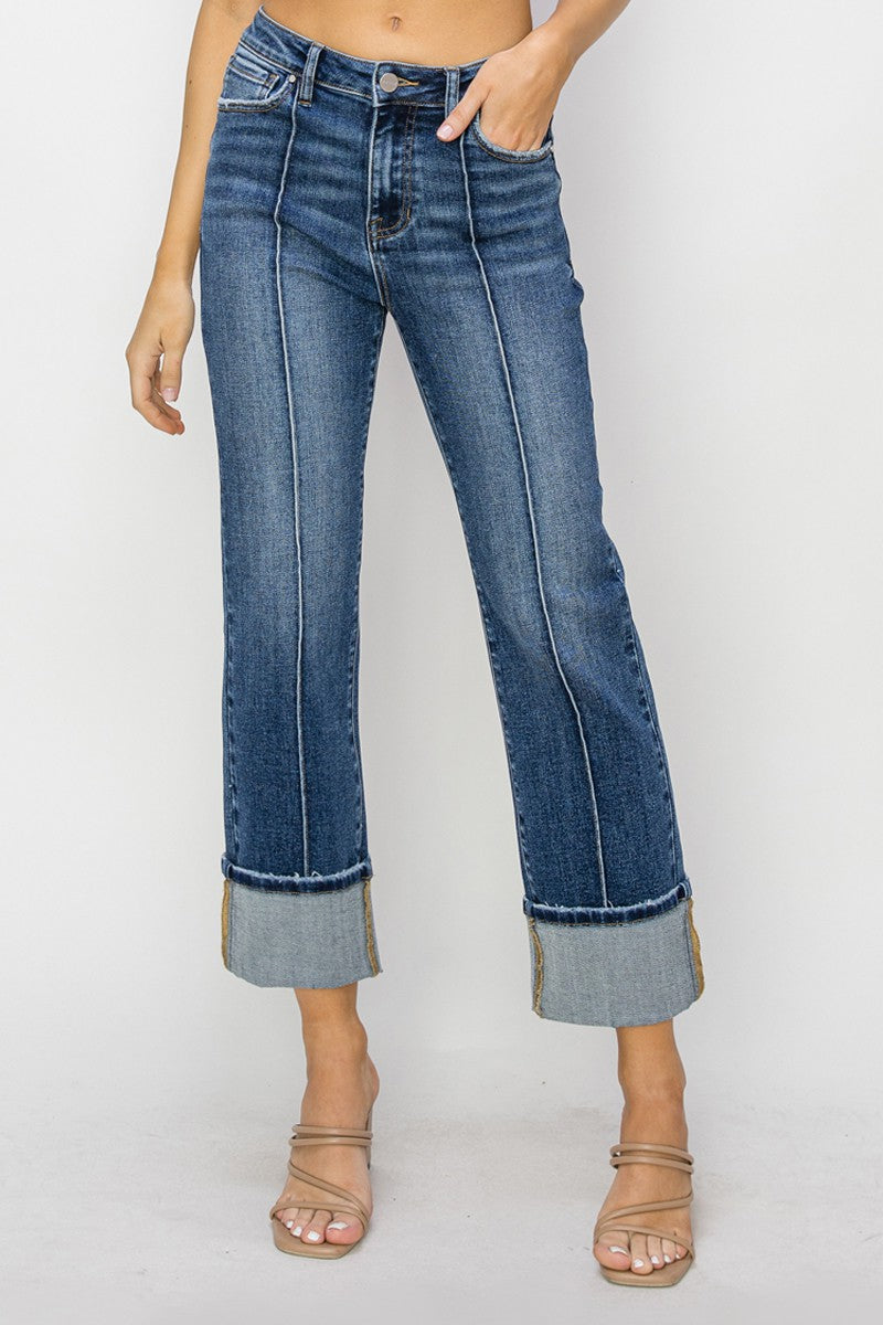 Kendria Straight Cuffed Jeans