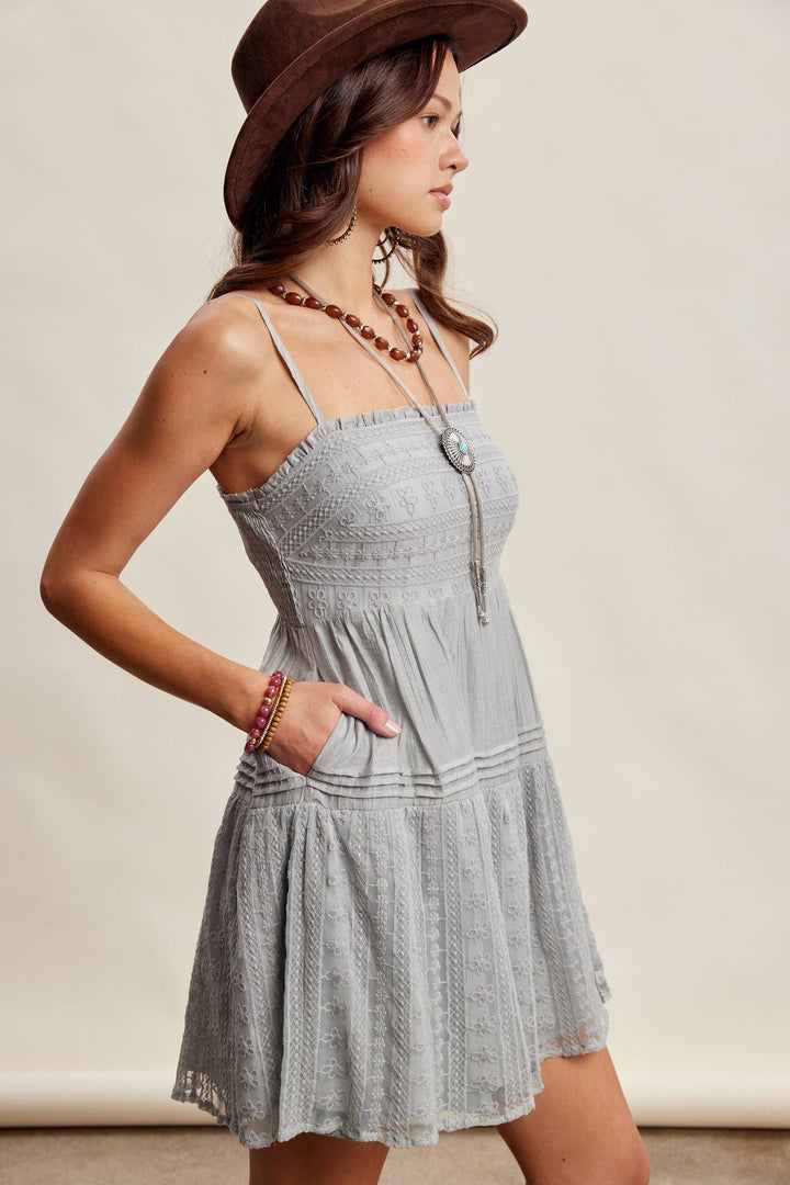 Lace Tiered Mini Dress LD1628