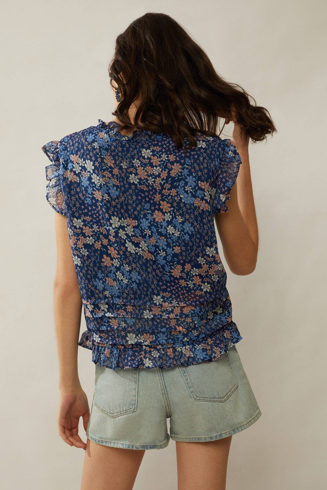 Floral Pleated Top
