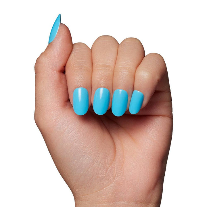 Azure Blue Press-On Nails | Short Round Length | Solid Nails