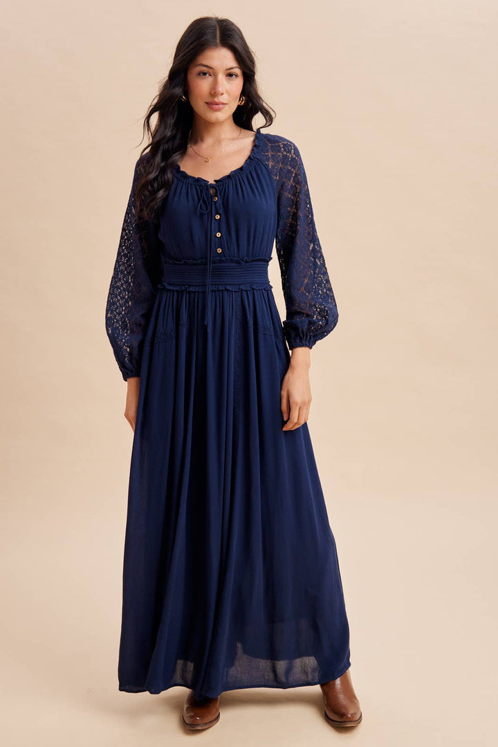 Lace Sleeve Maxi Dress