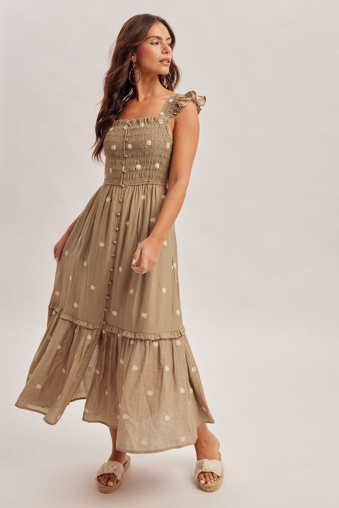 Daisy Embroidered Smocked Dress