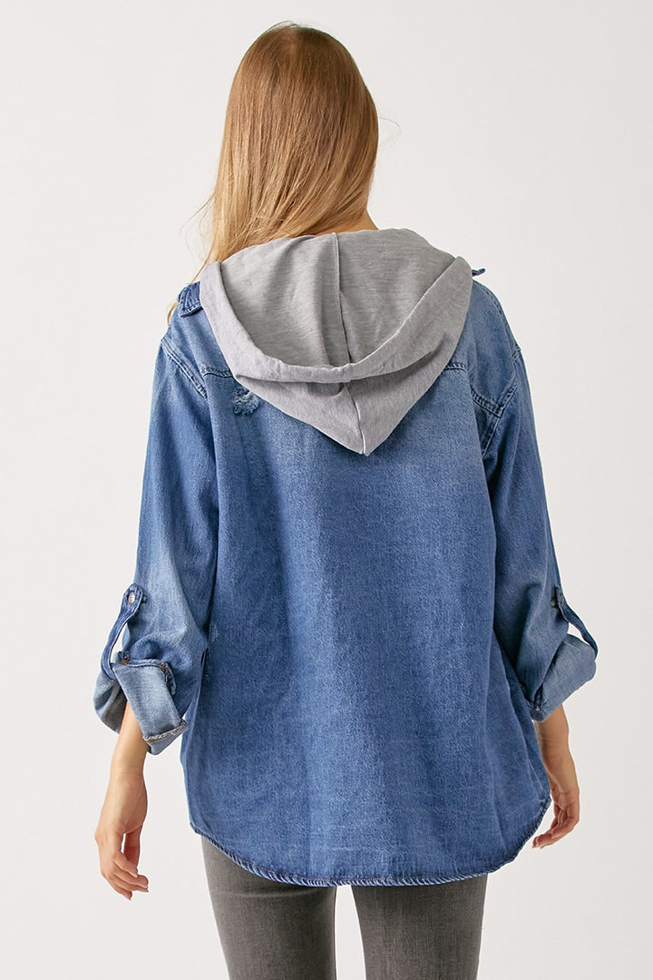 Evelyn Denim Zip Up