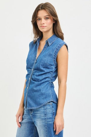 Sleeveless Denim Shirt